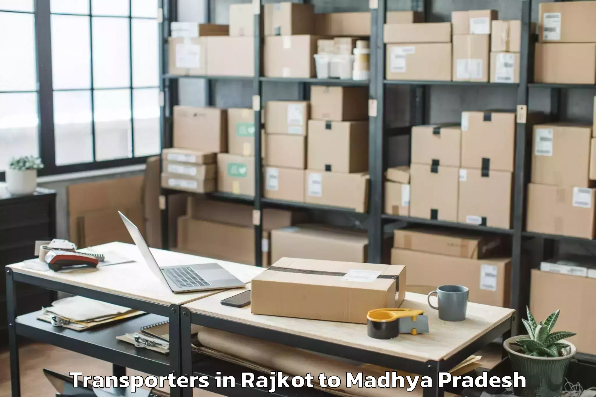 Book Rajkot to Gohad Transporters Online